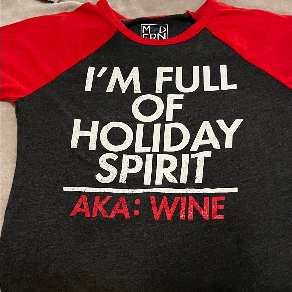 Modern Lux Festive Wine Tee - Red and Black